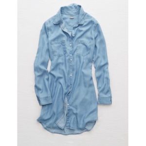 Aerie Chambray Shirt Dress Size Small